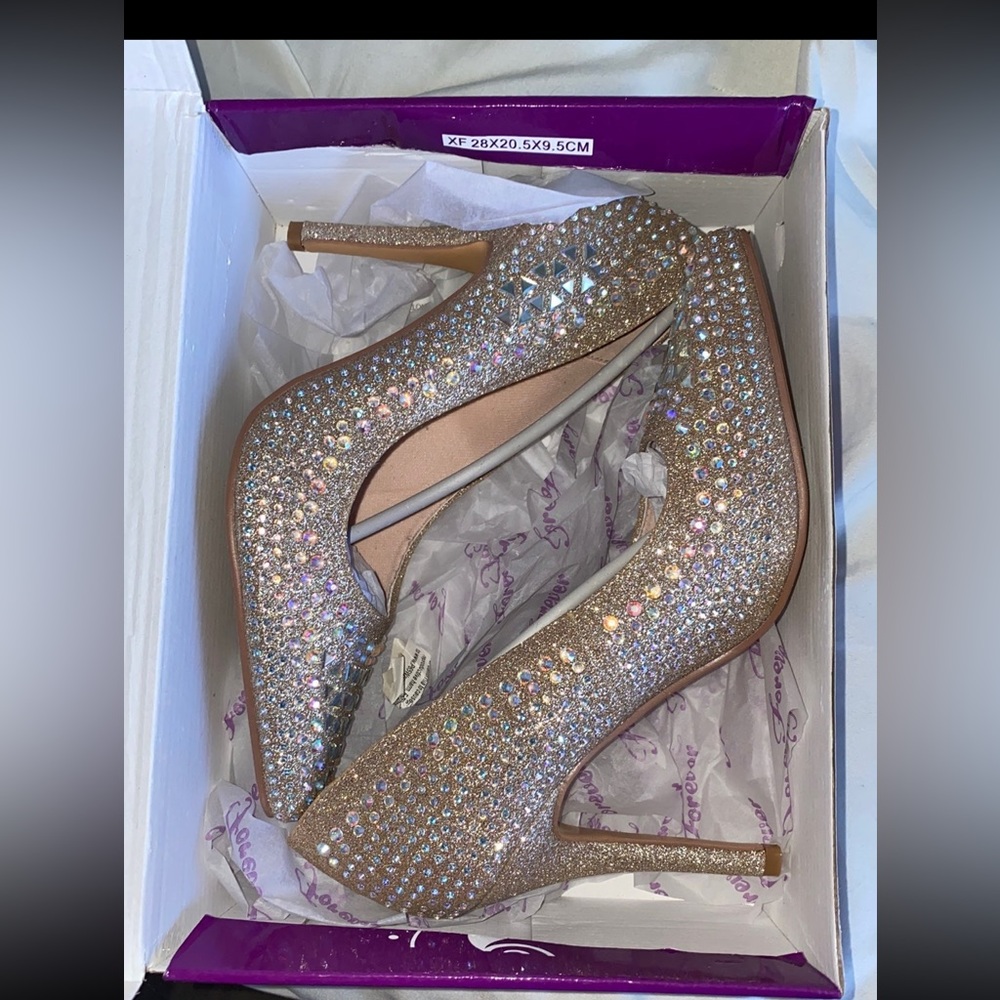 Rhinestone pumps